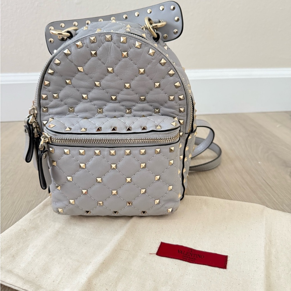 Valentino Gray Studded Women's Backpack
